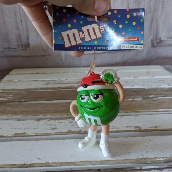 Kurt Adler green m&m ornament Xmas tree